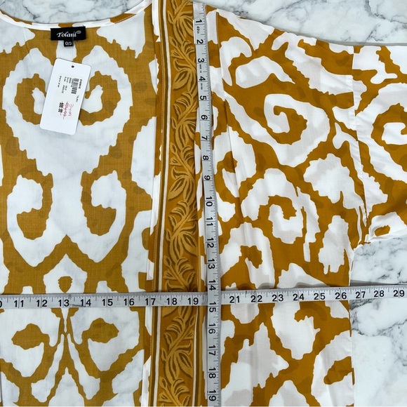 Evereve Tolani Gold Shara Wrap Kimono/Bathing Suit Cover One Size - Picture 9 of 15